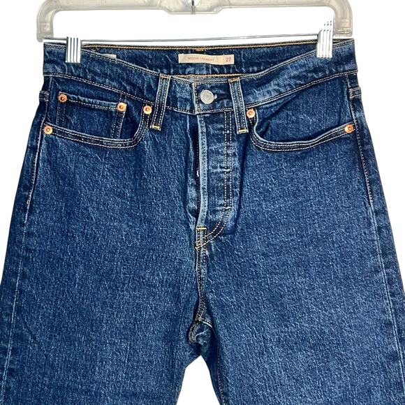 Levi’s Wedgie Straight Jeans Women’s 27 High Rise Button Fly Water<Less Stretch - Picture 2 of 7